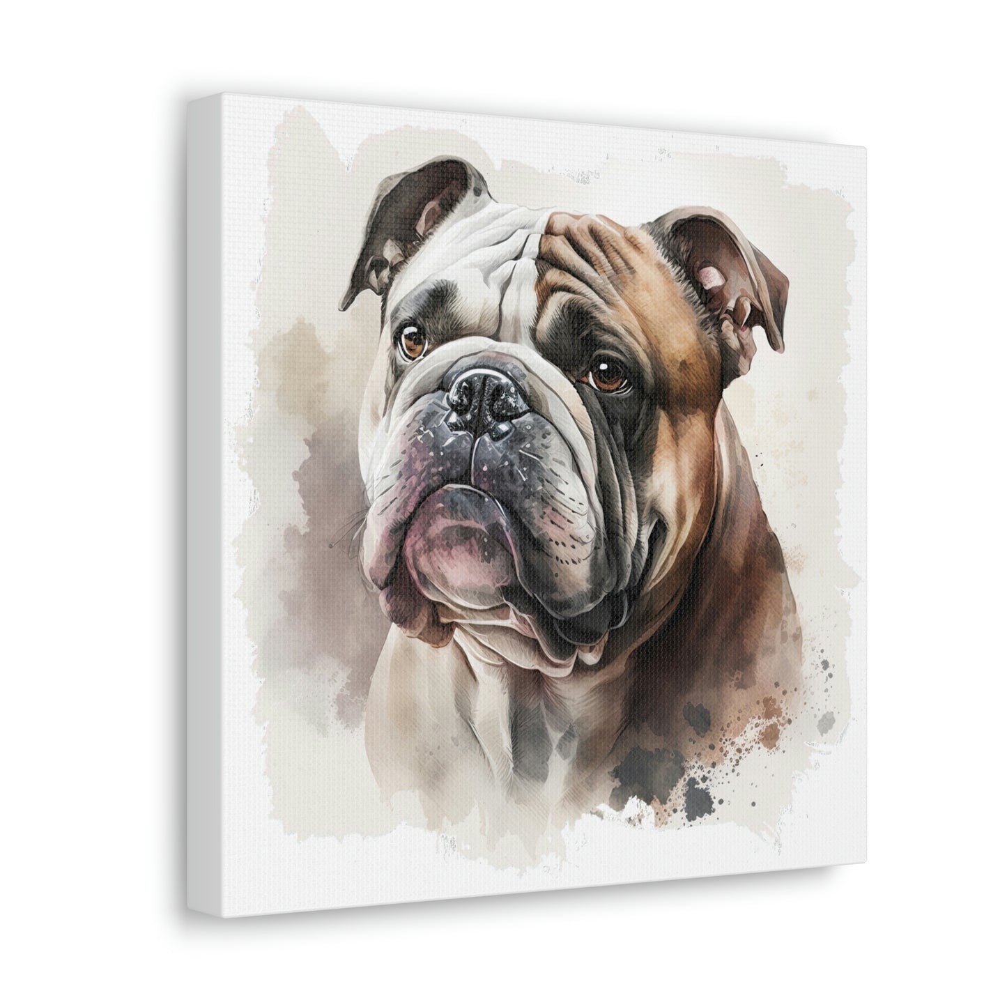 English Bulldog (Portrait) Canvas Gallery Wrap