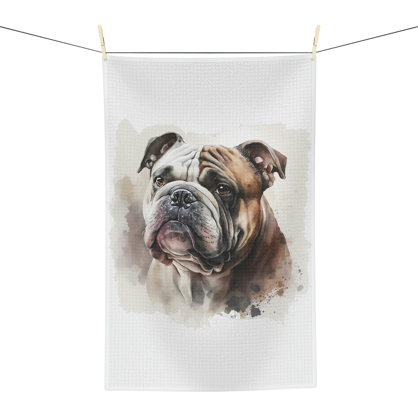 English Bulldog (Portrait) Soft Tea Towel