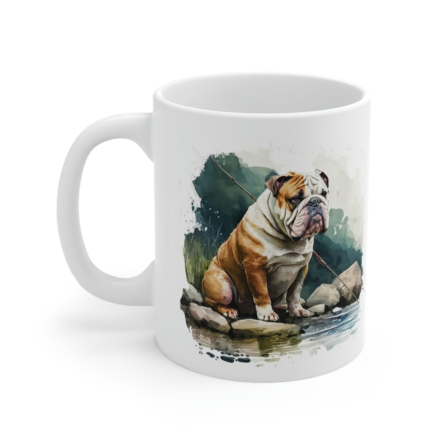 English Bulldog (Fishing) Ceramic Mug