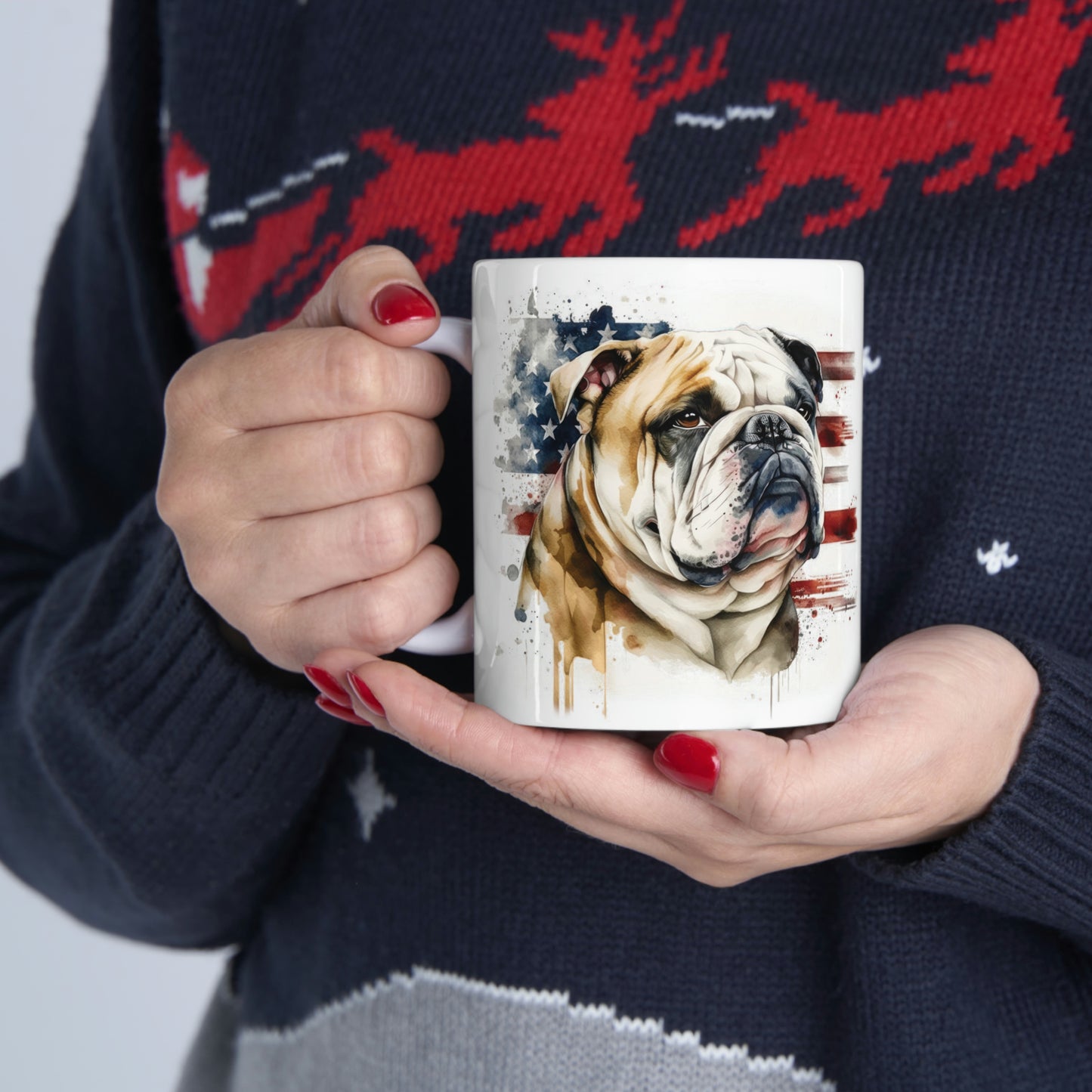 English Bulldog (Patriotic) Ceramic Mug