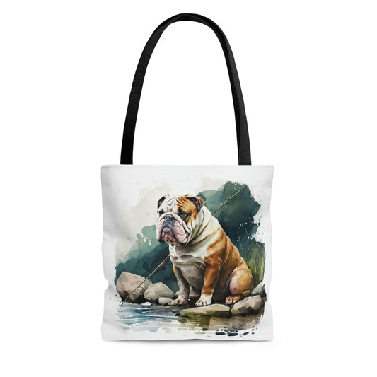 English Bulldog (Fishing) Tote Bag