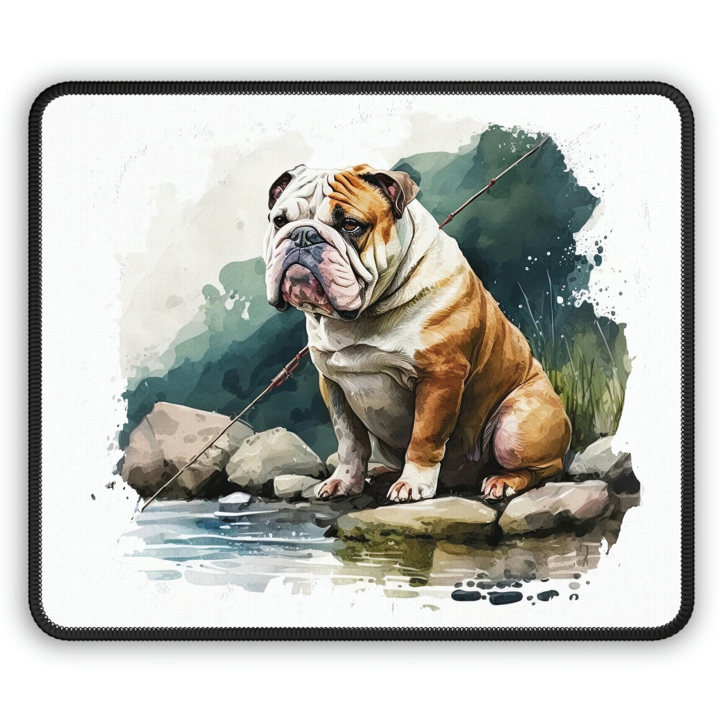 English Bulldog (Fishing) Mouse Pad