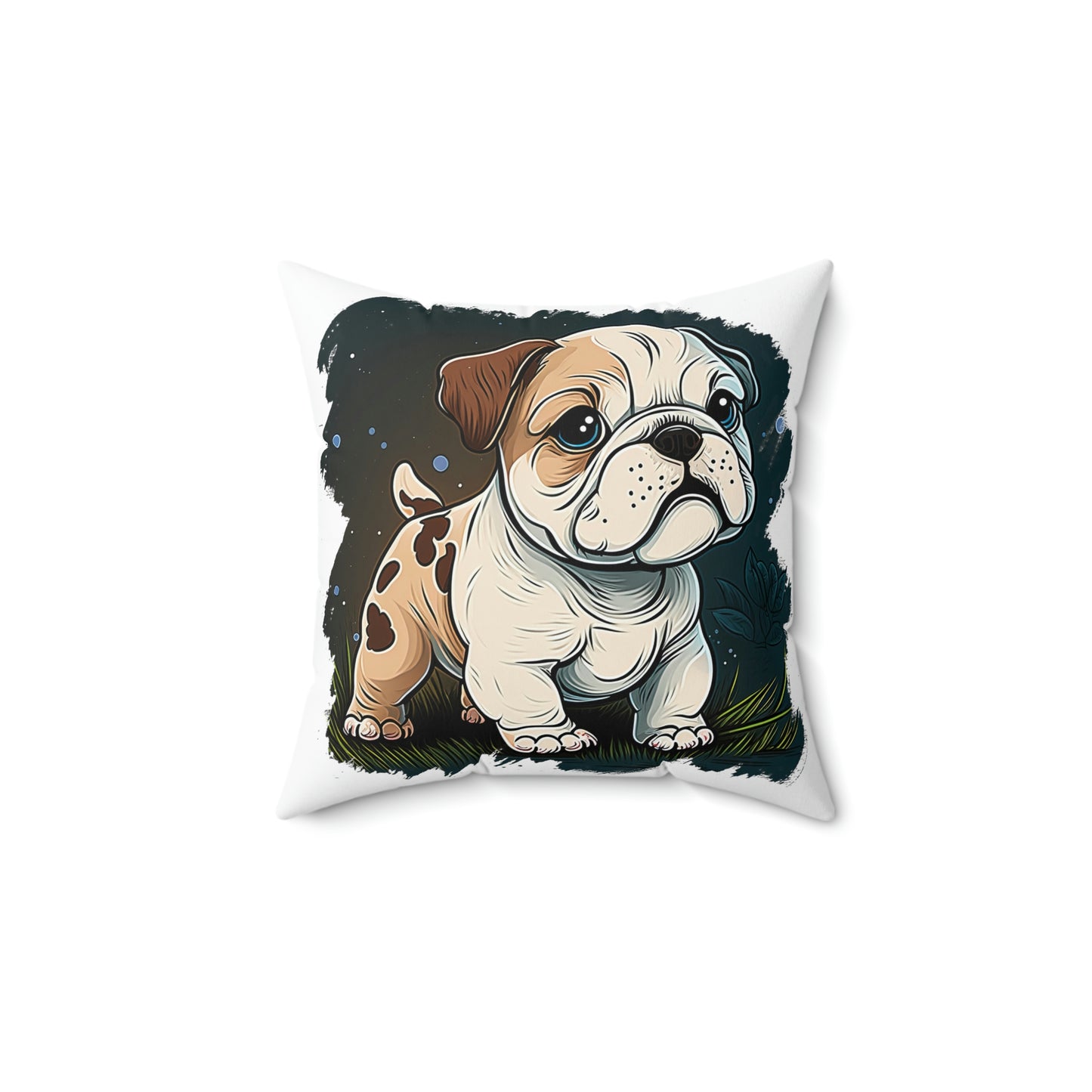 English Bulldog (Cartoon) Square Pillow