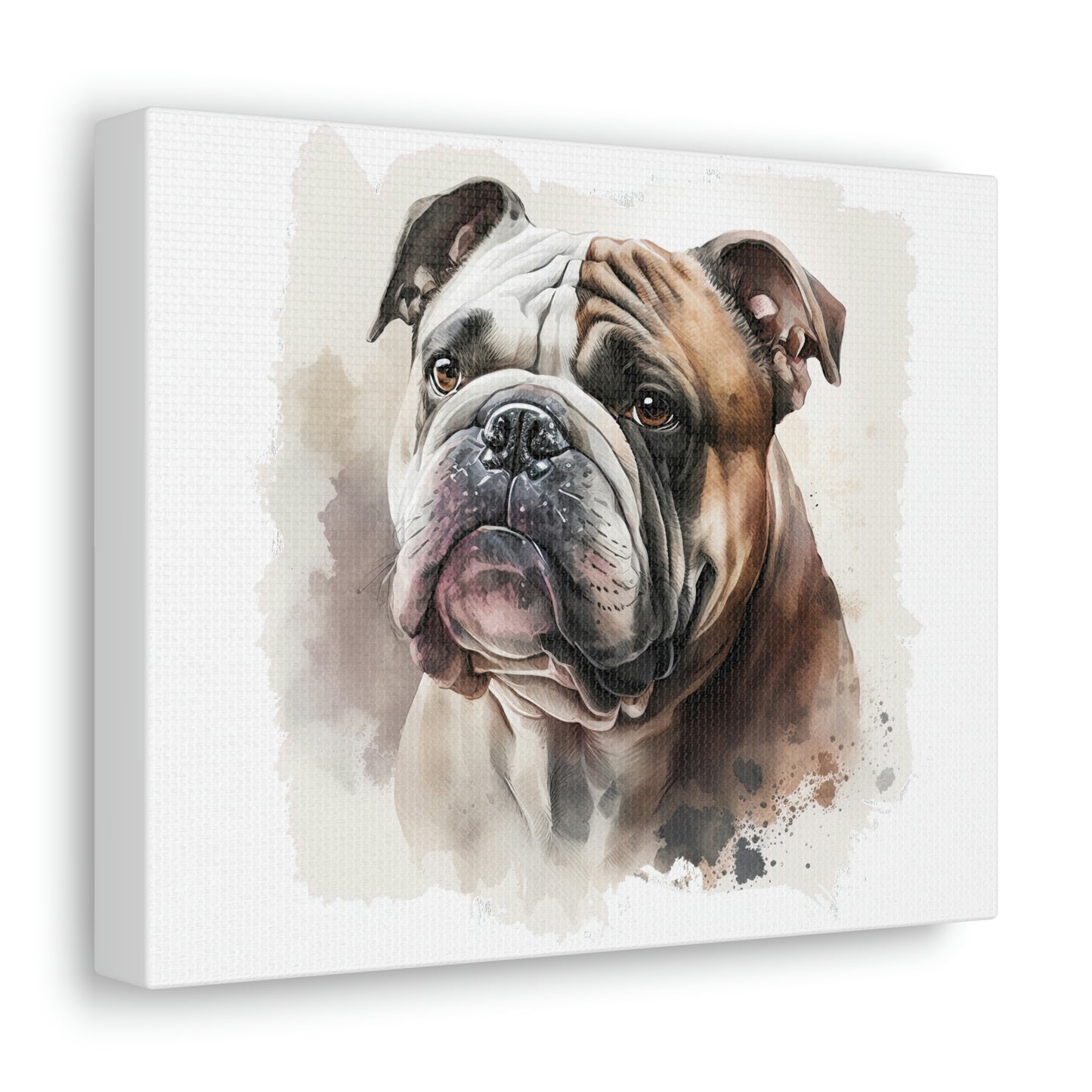 English Bulldog (Portrait) Canvas Gallery Wrap