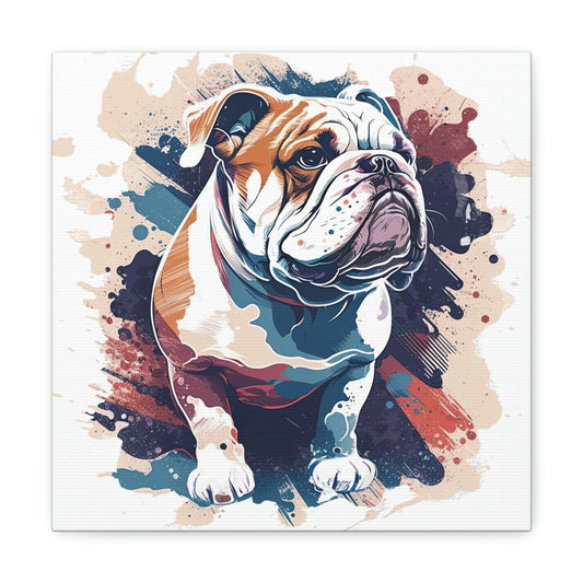 English Bulldog (Splatter) Canvas Gallery Wrap