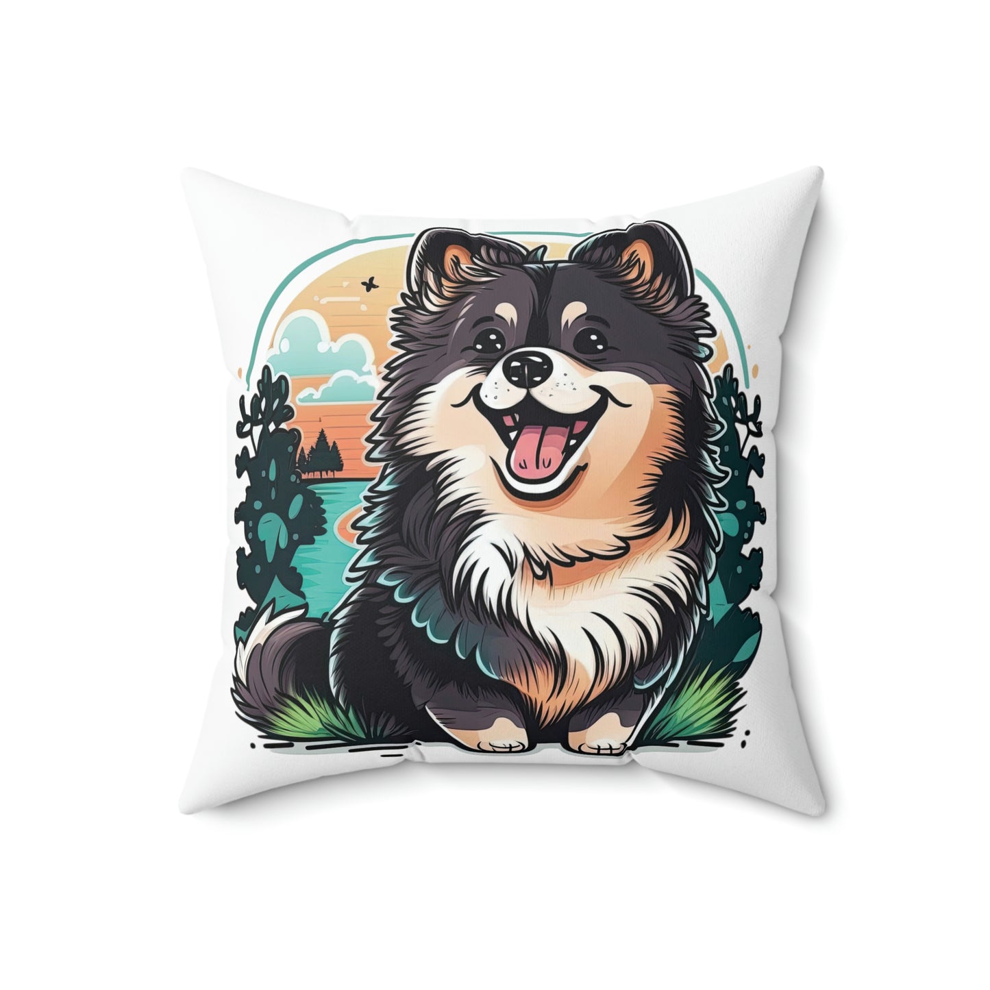 Finnish Lapphund - Cartoon #3 - Pillow