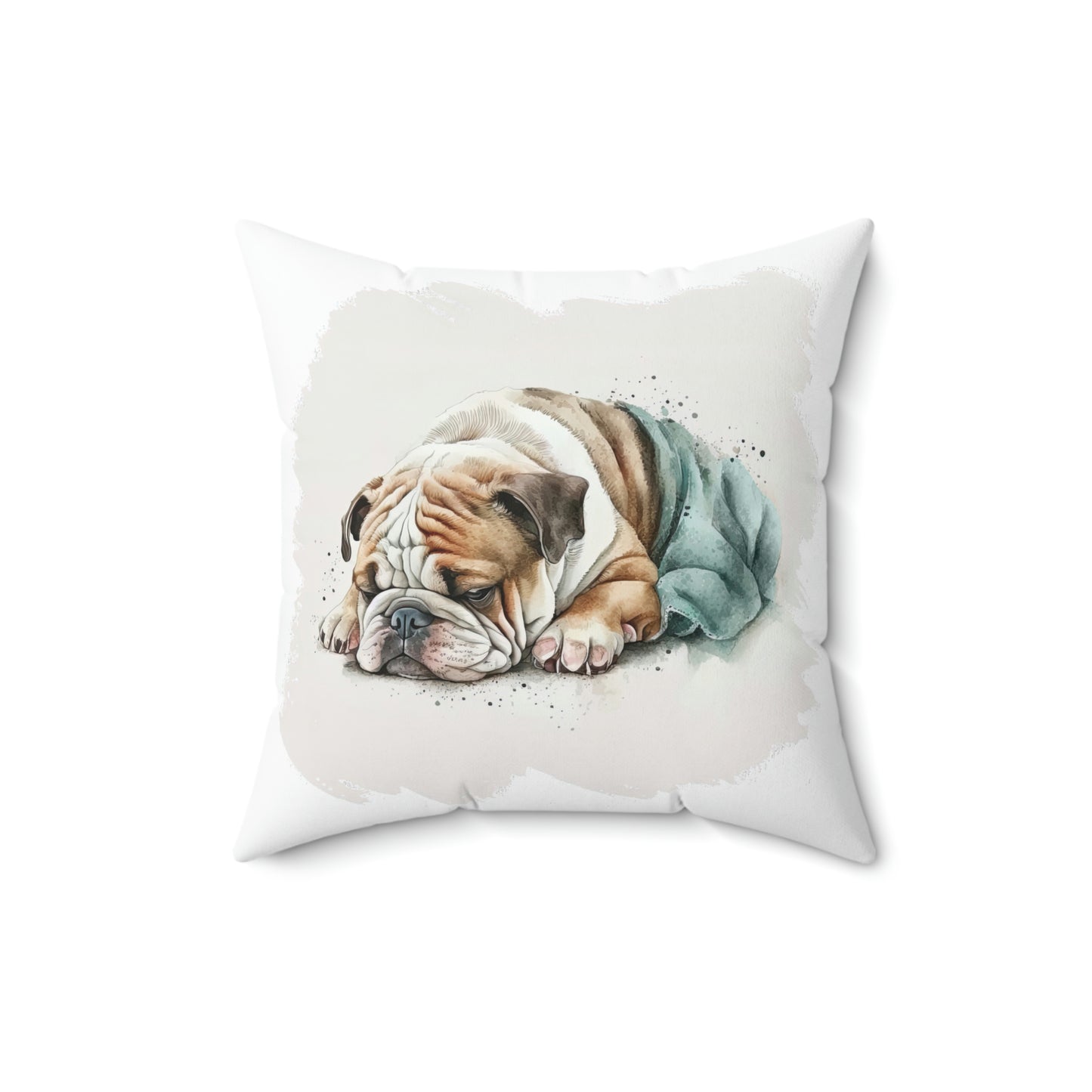 English Bulldog (Sleeping) Square Pillow