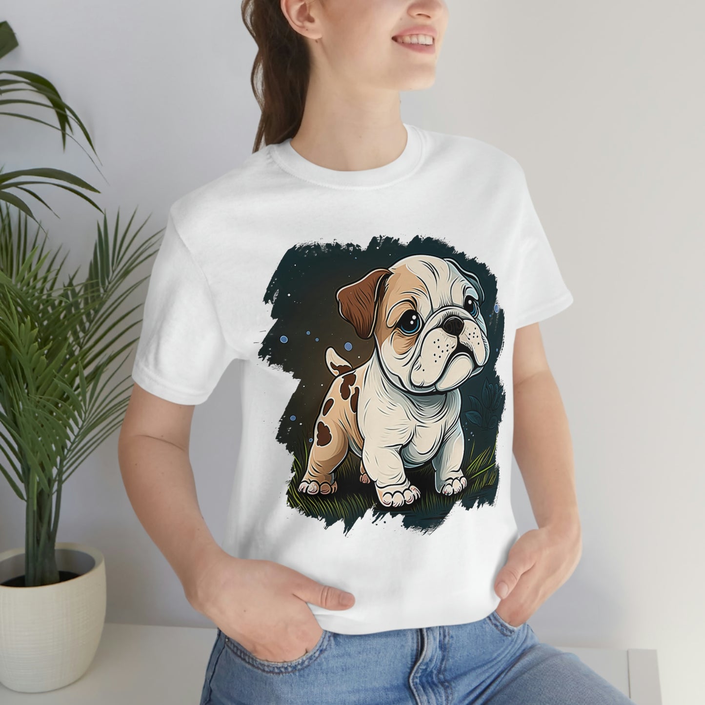 English Bulldog (Cartoon) Unisex Short Sleeve Tee