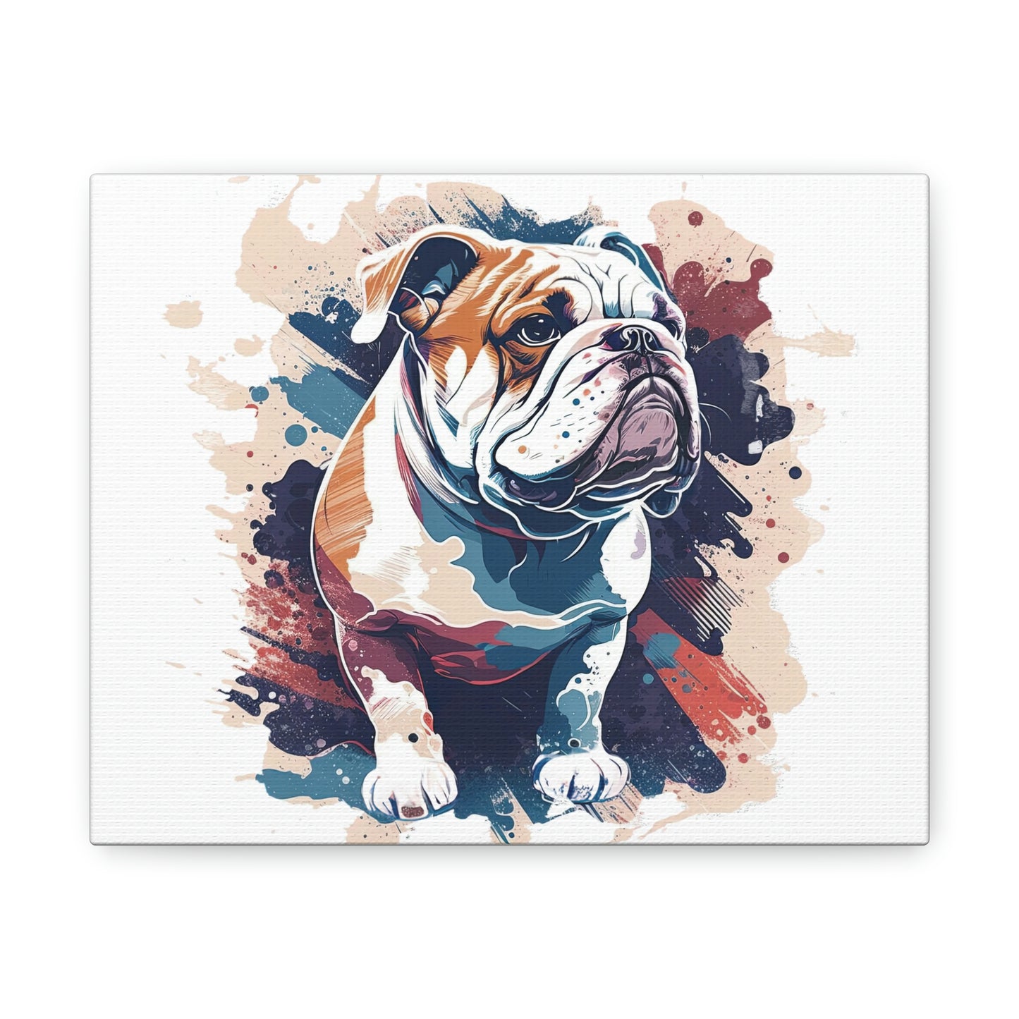 English Bulldog (Splatter) Canvas Gallery Wrap