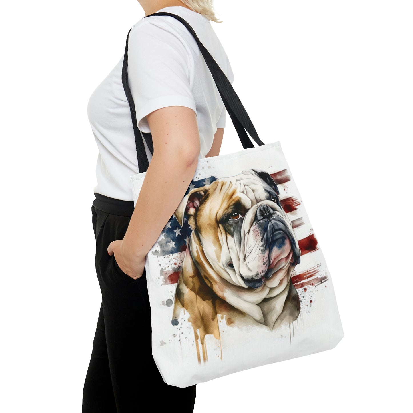 English Bulldog (Patriotic) Tote Bag