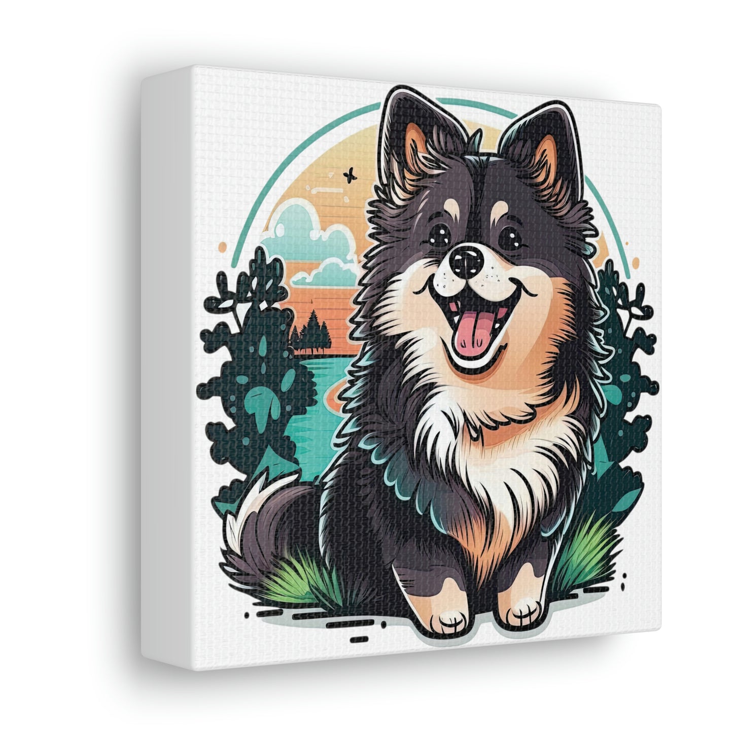 Finnish Lapphund - Cartoon #3 - Canvas